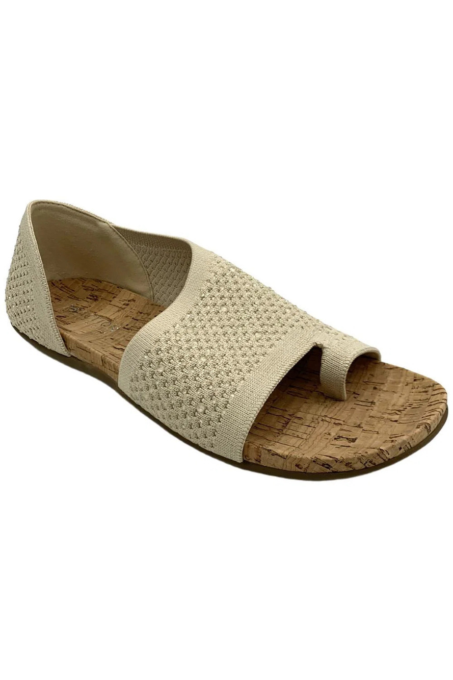 Kenneth Cole Women's Sential Jeweled Knit Sandals Natural - Medium